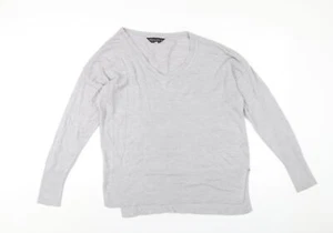 Dorothy Perkins Womens Grey V-Neck Acrylic Pullover Jumper Size 14 - Picture 1 of 10