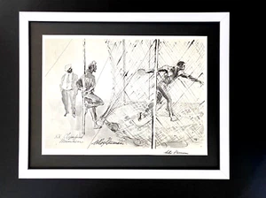 LEROY NEIMAN + 1972 Olympics VINTAGE SIGNED PRINT FRAMED + MUNICH + INDIA TEAM - Picture 1 of 3