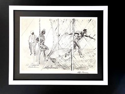 LEROY NEIMAN + Olimpíadas 1972 IMPRESSÃO VINTAGE ASSINADA EMOLDURADA + MUNIQUE + EQUIPE DA ÍNDIA - Imagem 1 de 3
