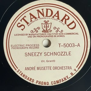 10" 78 RPM-Andre Musette Orchestra-Sneezy Schnozzle/Riding the Beam/T-5003 - Imagen 1 de 4