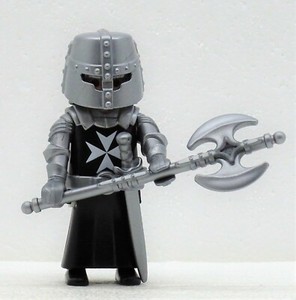 5 X Chevalier Maltais Noir Playmobil Pour Croisé Crusader Haut Custom - RAR