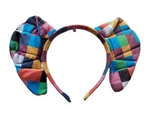 NUEVO Multi Patchwork Estilo Elefante Diadema Orejas Elegante Vestido Día Mundial del Libro - Imagen 1 de 1