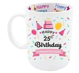 25th Birthday Gift Mug Present Idea For Women Men Age 25 Novelty Funny Keepsake - Picture 1 of 5