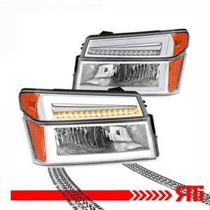 For Colorado Canyon 04-12 Headlight + LED Sequential Bumper Turn Signal Chrome - Picture 1 of 5