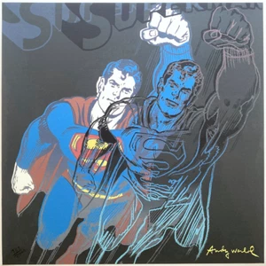 ANDY WARHOL RARE 1986 LMT EDTN LARGE FINE ART LITHOGRAPH PRINT " SUPERMAN " 1981 - Picture 1 of 12