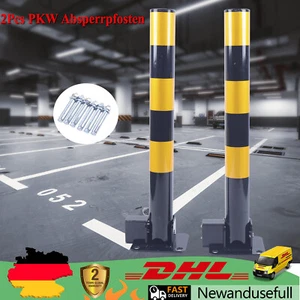 2Pcs PKW Absperrpfosten Parkbarriere Parkplatz Sperre Poller 600mm Sperrpfosten - Bild 1 von 18