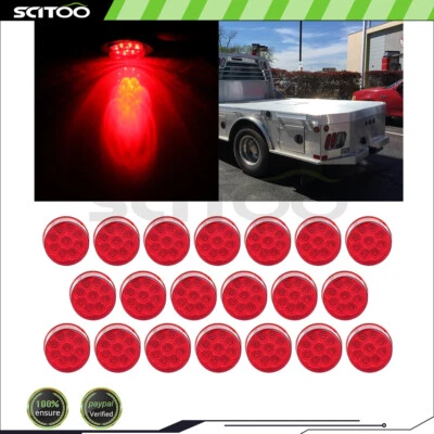 Marcador lateral de lente roja de 20 piezas para Freightliner Century Class 14,0 L 14,6 L 14,8 L Foto 1 de 4