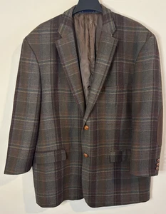 Blazer uomo Paul Fredrick marrone cappotto sportivo due bottoni giacca 100% lana taglia 48R - Foto 1 di 10