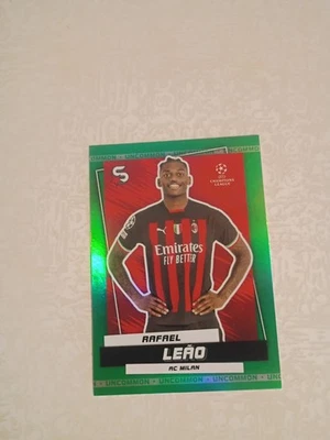 2023 Topps Superstar UCL Rafael Leao AC Milan Uncommon #74 Green Sp Holo Foil - Image 1 of 2