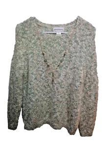 NEW ALFRED DUNNER ECHO CANYON Chenille Sweater Size M with necklace attached NWT - Picture 1 of 7