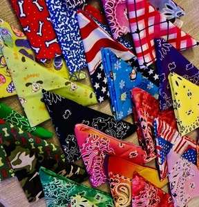Verschiedene zufällige Großpackung stilvolle Bandanas für Hunde und Menschen quadratisch Baumwolle - Bild 1 von 54