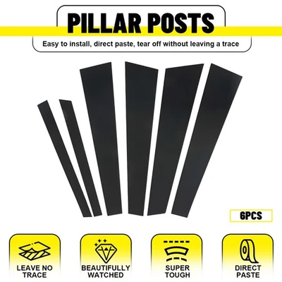 Ajuste 2001-2003 BMW 525i 530i 540i 6 piezas negro brillante postes pilar puerta ventana moldura Foto 1 de 4
