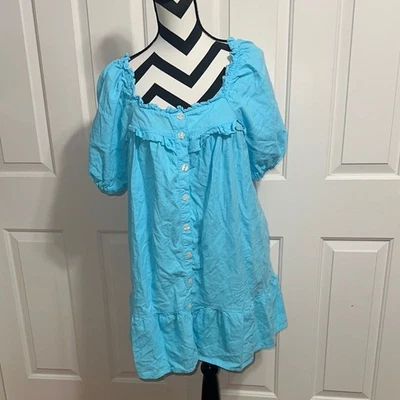 Vestido Stoney Clover X Target azul claro con botones Foto 1 de 4