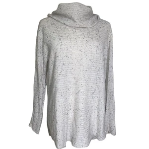 Cynthia Rowley 100% cashmere cowl neck gray black brown flecks Medium Sweater - Picture 1 of 5