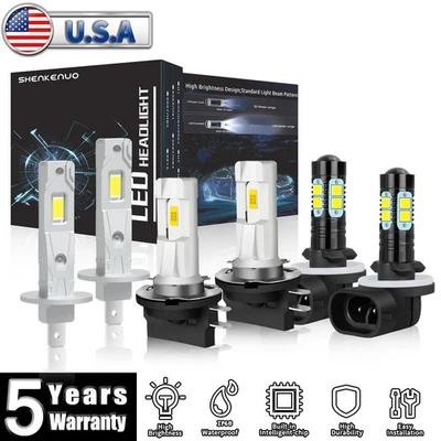 Para Kia Forte Koup 2010-2013 6 peças farol de LED feixe alto/baixo + lâmpadas de neblina - Imagem 1 de 4