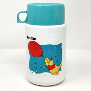 Vintage Winnie Puuh Thermoskanne Lunch Becher Modell 3700 türkis Deckel Tasse 1990er Disney - Bild 1 von 9