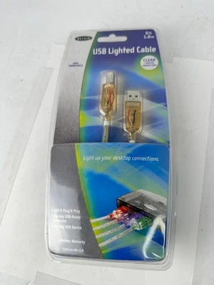 Belkin USB A to B White Light Cable (clear) 6 ft. BRAND NEW in Sealed Package - Image 1 of 2