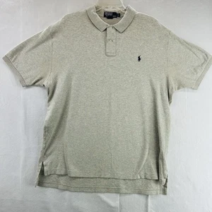 Polo Ralph Lauren Poloshirt Grau Herren XL Blau Einfarbig Pony Kurzarm - Bild 1 von 11