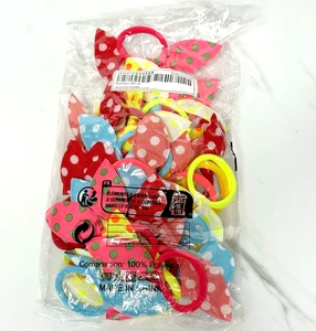 Lindo conjunto de 30 soportes de cola de caballo con lazo orejas de conejo a lunares surtidos para niñas ¡Nuevo! - Imagen 1 de 11