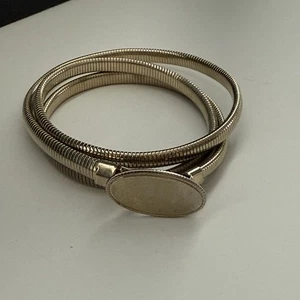 "Cinturón ajustado retro estilo años 70 tono dorado estilo discoteca pequeño hebilla ovalada 26-29""" - Imagen 1 de 10