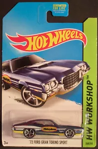 HOT WHEELS '72 Ford Gran Torino Sport Milodon 248/250 Blue NIB - Picture 1 of 1