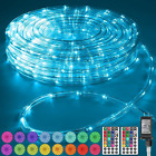 50Ft 375 LED RGB Color Changing Rope Lights Outdoor LED Rope Lights with Plug & 
