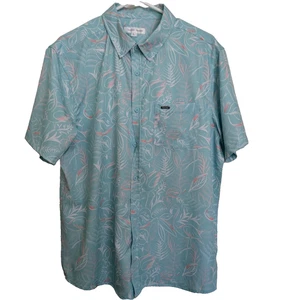 Vintage Summer Mens Size L Button Down Short Sleeve Tropical Shirt & Swimshorts - Picture 1 of 12