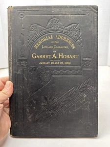 Antik 1900 Memorial Adressen Garret A.Hobart VP McKinley Hardcover - Bild 1 von 23