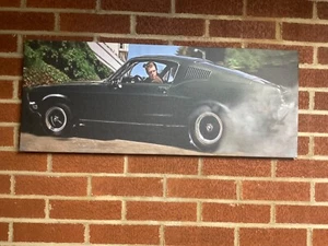 30x12 BULLITT CANVAS Print framed Steve McQueen car 1968 Ford Mustang 360 poster - Picture 1 of 7