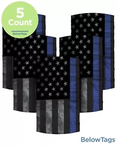 5X Thin Blue Line Police Neck Gaiter USA Flag Patriotic Face Mask Balaclava NEW - Picture 1 of 4