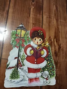 Vintage Christmas Carol Cardboard Die Cut Single Side - Picture 1 of 7
