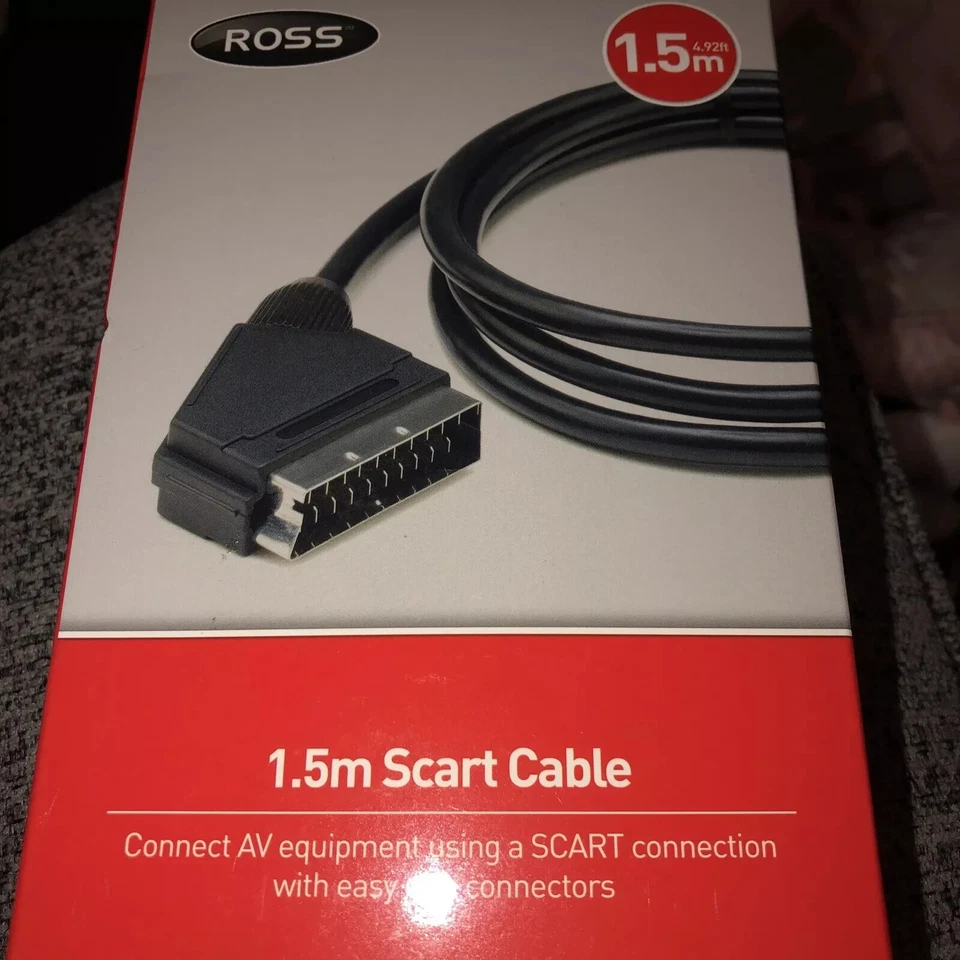 Ross 1.5m Scart Cable / Scart lead Connect AV Equipment Easy Grip Connectors  - Image 1 of 1