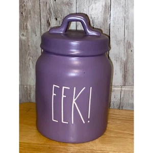 Rae Dunn Purple EEK! Halloween Canister Farmhouse Tabletop Decor - Picture 1 of 11