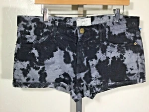 Current Elliott 31 Black Gray Smokestack Girlfriend Denim Cut-off Jean Shorts - Picture 1 of 11