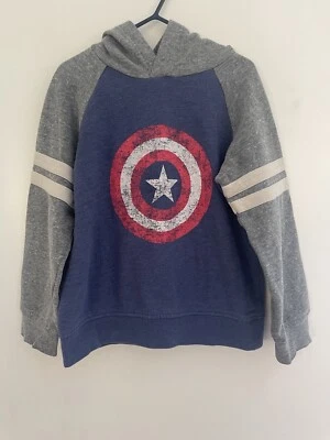 Sonoma Kid Boy Marvel Superhero Captain America Shield Long Sleeve Hoodie Blue 6 - Image 1 of 4