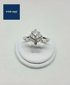Anello donna in argento 925 con foglia zirconi bianchi - Foto 1 di 9