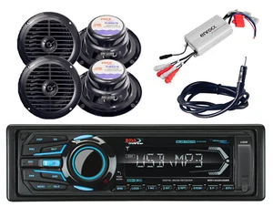Boss Bluetooth USB iPod Radio, 2 120W 6.5" Black Speakers,Antenna,800W Amplifier - Picture 1 of 3