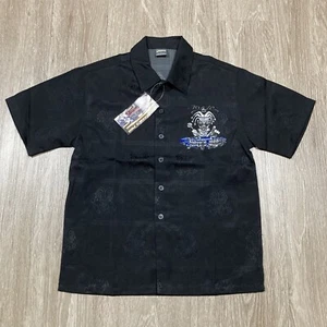 Joker Shirt M Youth Kids NEW 90s 00s Y2k Cholo Streetwear Collared Button Up Tee - Picture 1 of 10