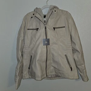 Tagoo Faux Leather XL Jacket Women Motorcycle for Biker with Removable Hood... - Picture 1 of 15