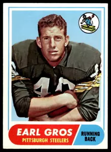 1968 Topps #7 Earl Gros Pittsburgh Steelers - Imagen 1 de 2
