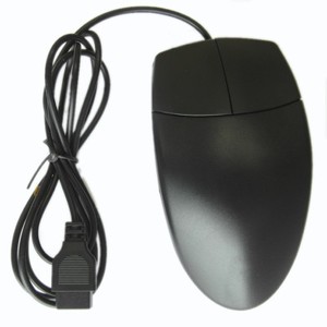 New Vintage Trackball Black Serial Mouse. With old type RS-232 9pin connector