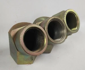 1" FNPT TO 1" FNPT STEEL 45° ELBOW FITTINGS (ASSORTED LOT OF 3) 5505-16-16 - Picture 1 of 4