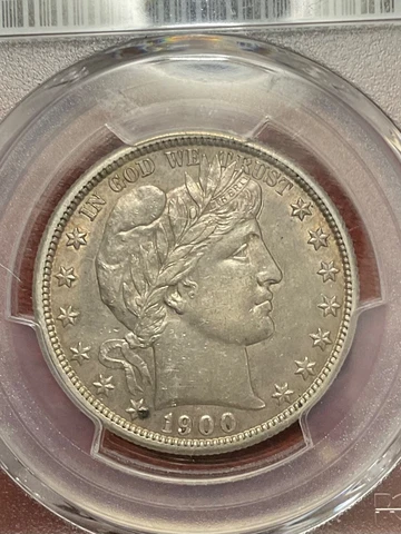 PCGS AU50 1900 S BARBER HALF DOLLAR LOOKS MUCH BETTER Cover