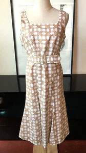 Ann Taylor NWT Cotton Dress Sz 4P Zip Belt - Picture 1 of 11