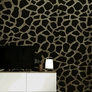 Wallpaper brown bronze Metallic Textured Flocking animal giraffe velvet Flock 3D - Picture 1 of 12