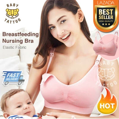 2PACK Women Nursing Maternity bra Breastfeeding Removable Pads(M-2XL) - Image 1 of 4