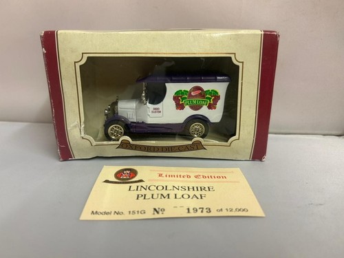 VANS OXFORD DIECAST MODEL VAN "LINCOLNSHIRE PRUGNA PAGNOTTA FRUTTA PAGNOTTA " EDIZIONE LIMITATA
