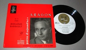 ARAGON dit par jean louis BARRAULT (EP 45t) POETES D'AUJOURD'HUI - Picture 1 of 2