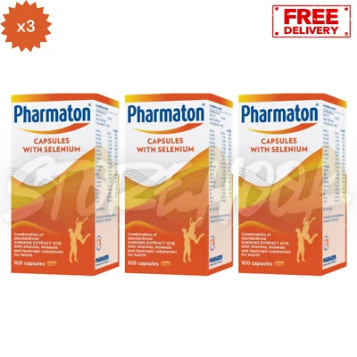 3x Pharmaton con Ginseng G115 100 Comprimidos Ginseng y Selenio Potenciador Energético Foto 1 de 4