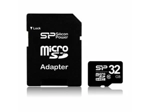 Silicon Power 32GB microSD Memory SDHC Class 10 w/ SD adapter SP032GBSTH010V10SP - Picture 1 of 3